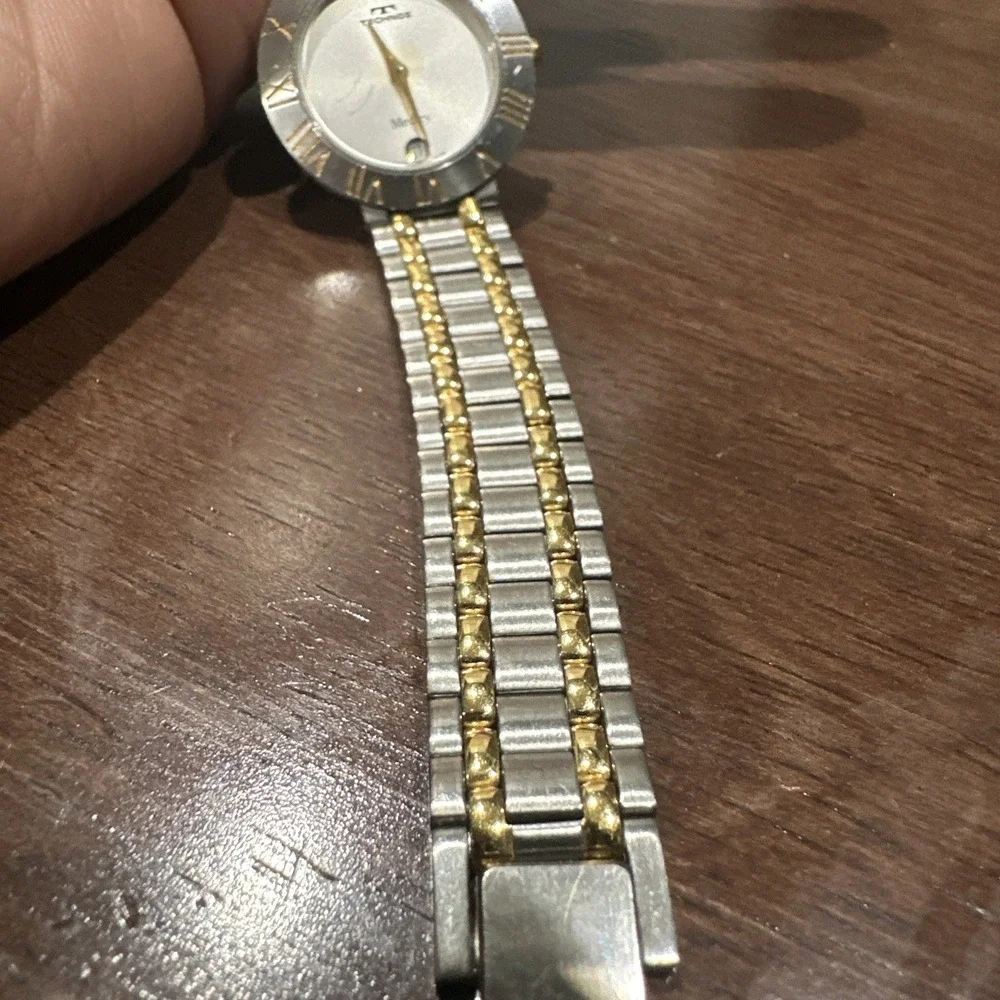Working Technos 24mm Women's Two Tone Watch Roman‎ Swiss W Date Quartz Fits 6'